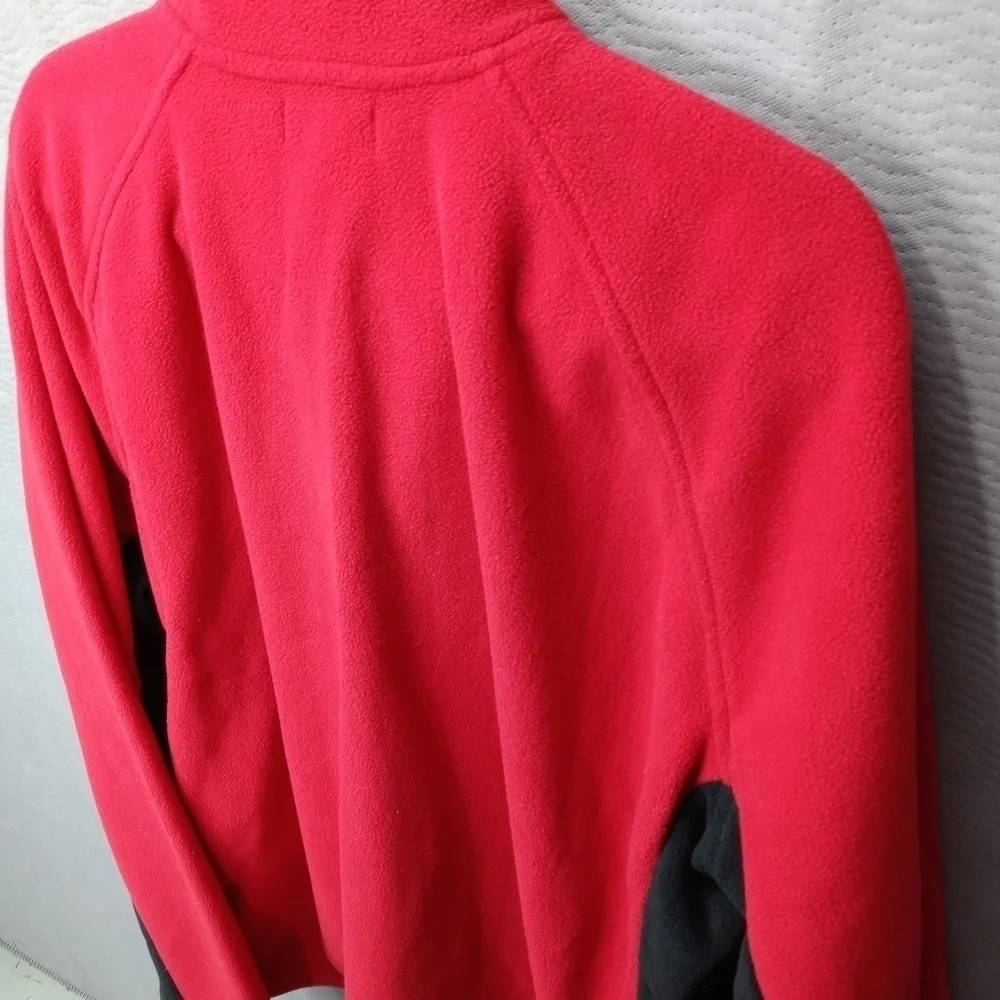 NAUTICA men's heavy red fleece half zip pullover sweater sz XXL. Pit-p 26